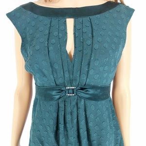 Nanette Lepore Size 8 Blue Silk Cap Sleeves Blouse